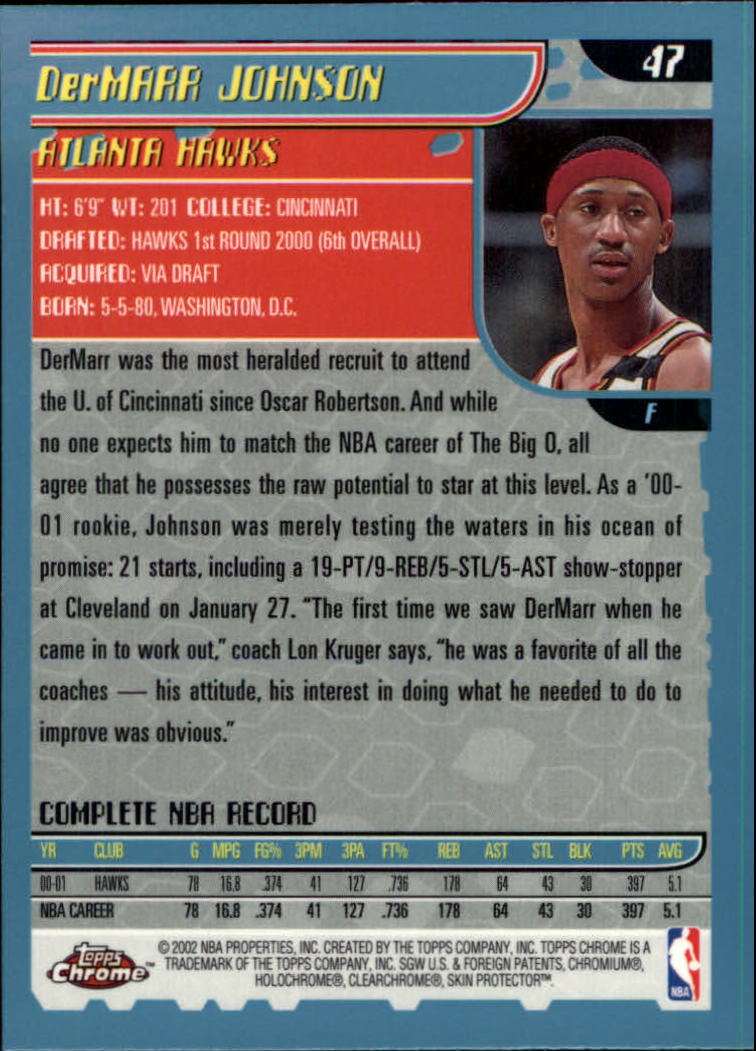 2001-02 Topps Chrome Basketball Card Pick - Picture 83 of 293