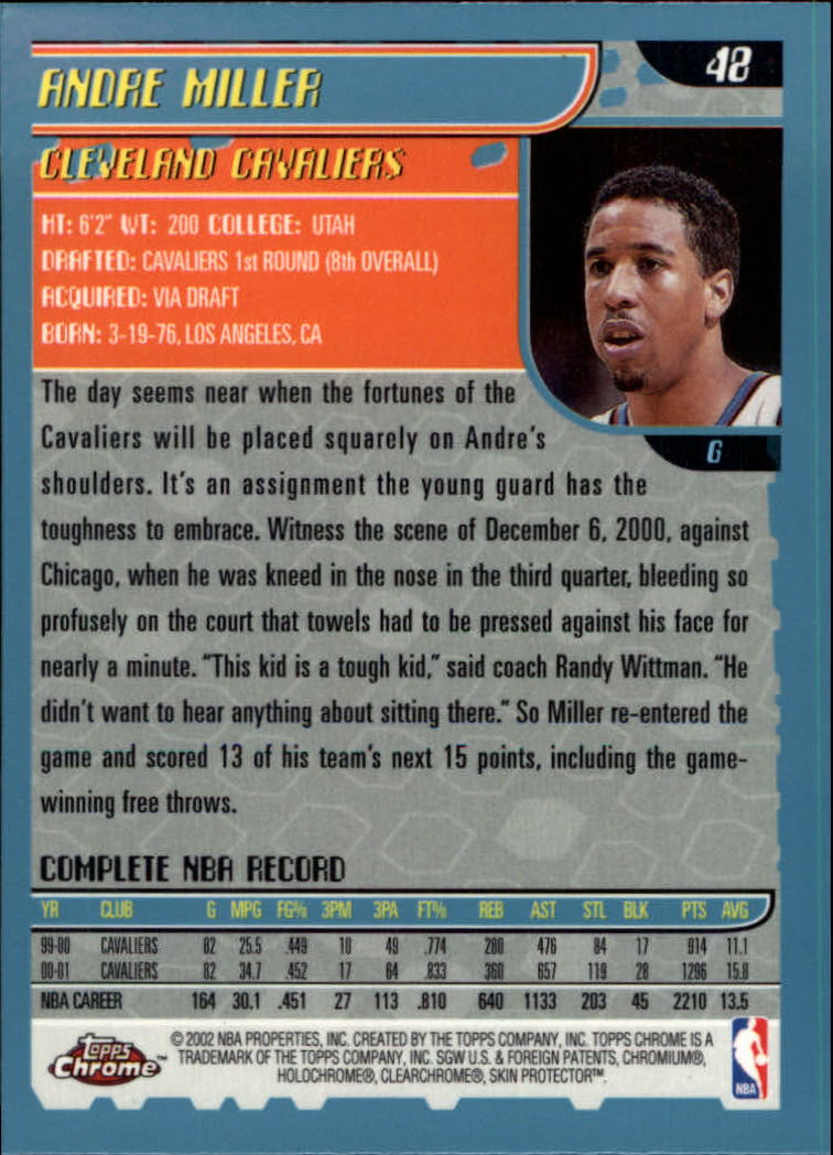 2001-02 Topps Chrome Basketball Card Pick - Picture 85 of 293