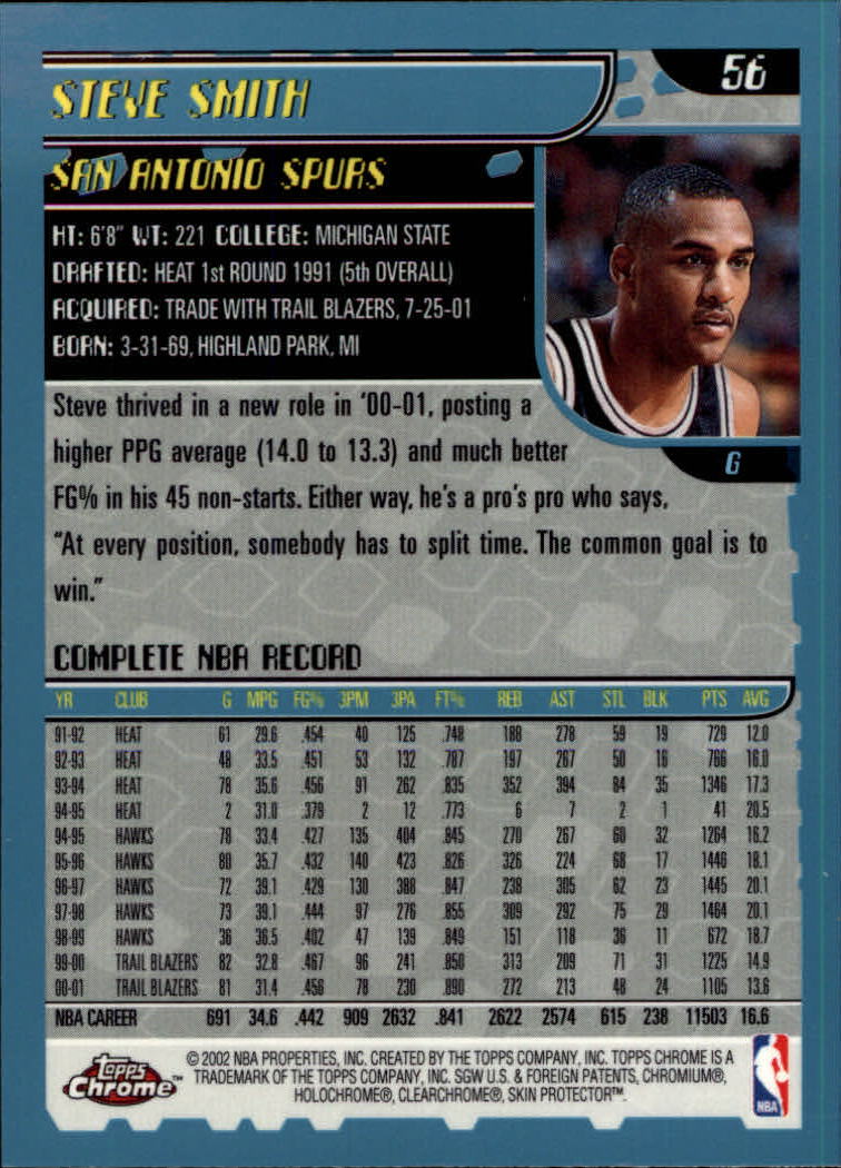 2001-02 Topps Chrome Basketball Card Pick - Picture 97 of 293