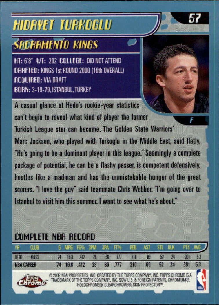 2001-02 Topps Chrome Basketball Card Pick - Picture 99 of 293