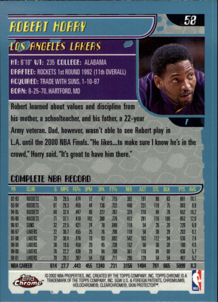 2001-02 Topps Chrome Basketball Card Pick - Picture 101 of 293