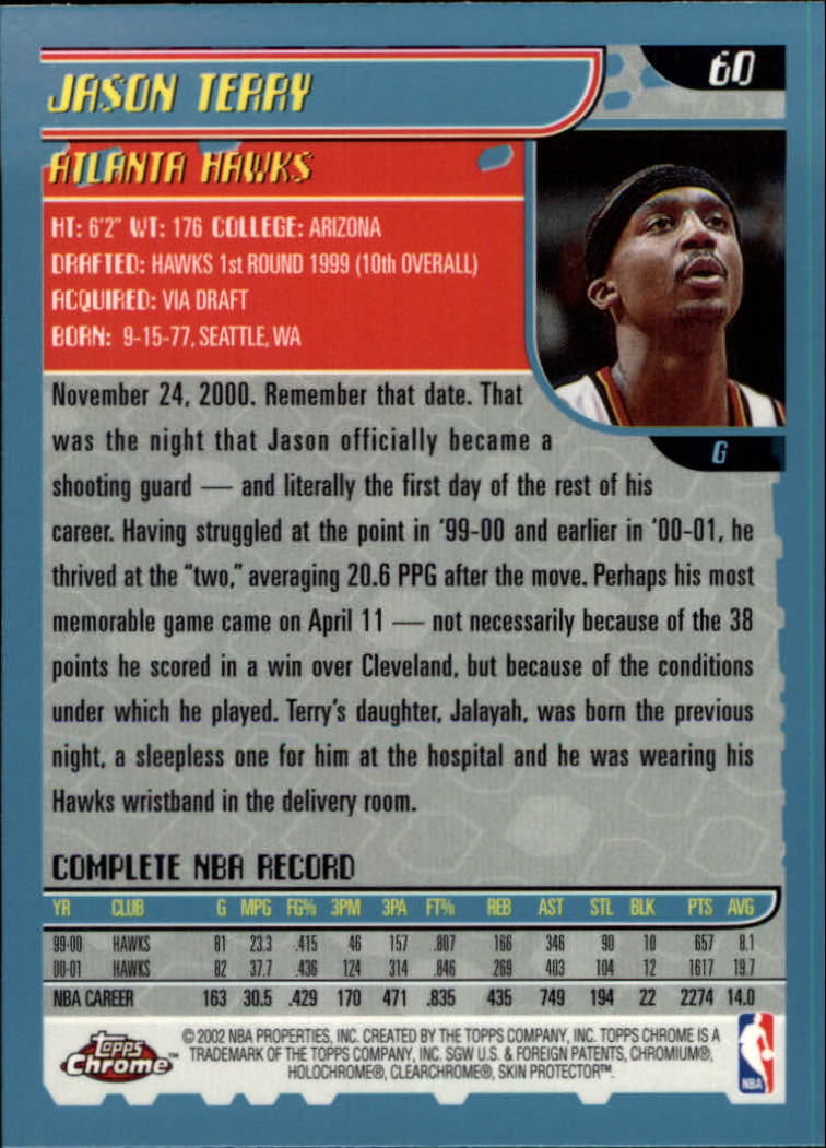 2001-02 Topps Chrome Basketball Card Pick - Picture 105 of 293