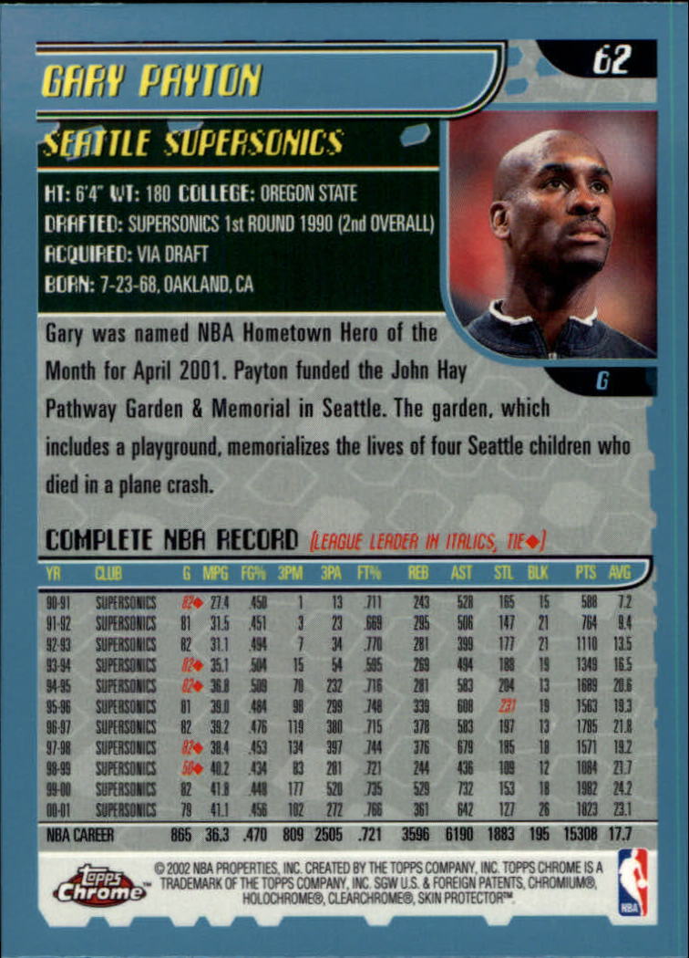 2001/2002 Topps Chrome Basketball Part 1 Main Set Cards - Picture 119 of 321