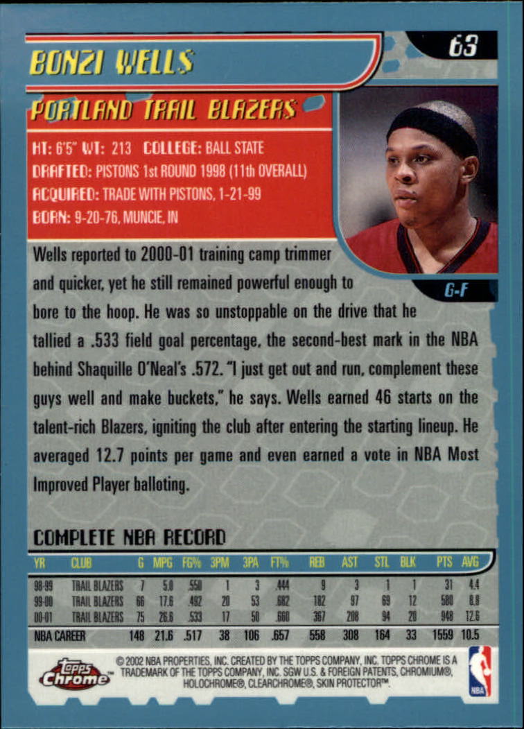 2001-02 Topps Chrome Basketball Card Pick - Picture 109 of 293