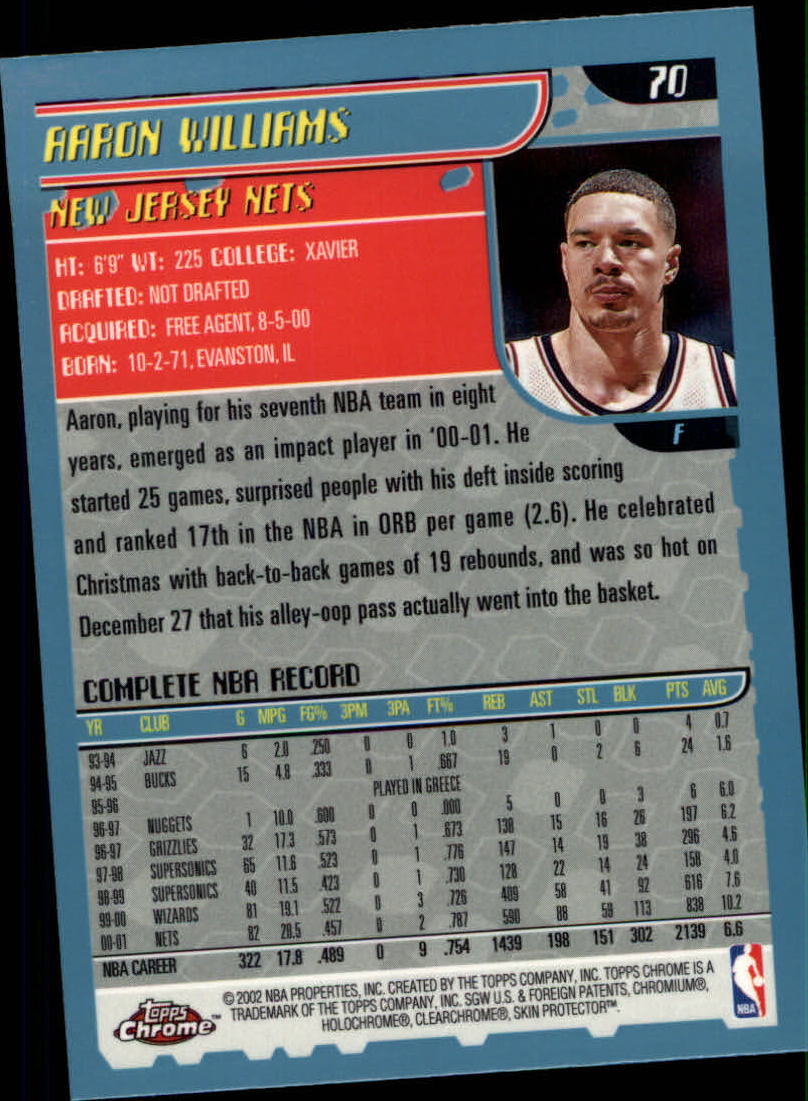 2001-02 Topps Chrome Basketball Card Pick - Picture 121 of 293