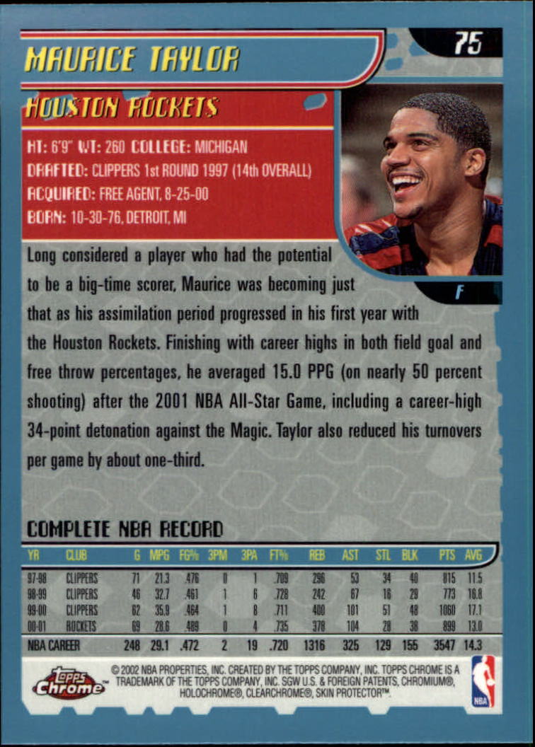 2001-02 Topps Chrome Basketball Card Pick - Picture 131 of 293