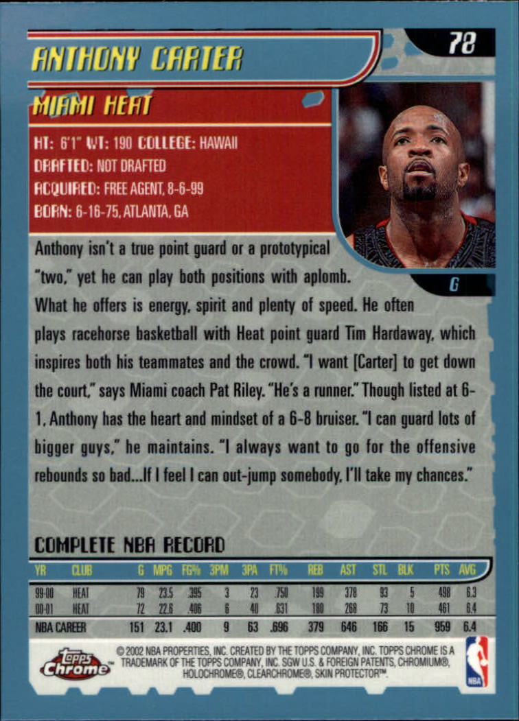 2001-02 Topps Chrome Basketball Card Pick - Picture 135 of 293