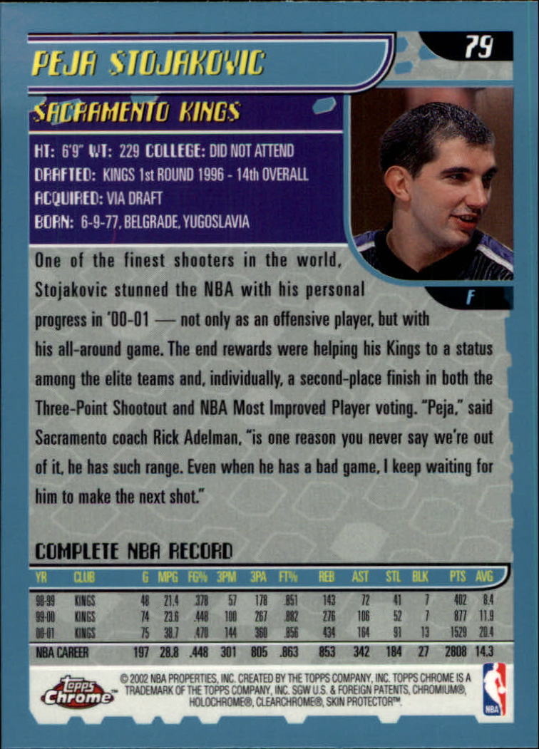 2001-02 Topps Chrome Basketball Card Pick - Picture 137 of 293