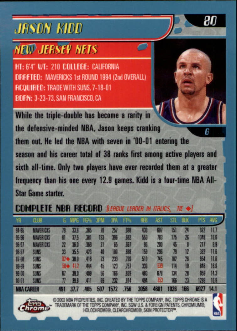2001/2002 Topps Chrome Basketball Part 1 Main Set Cards - Picture 155 of 321