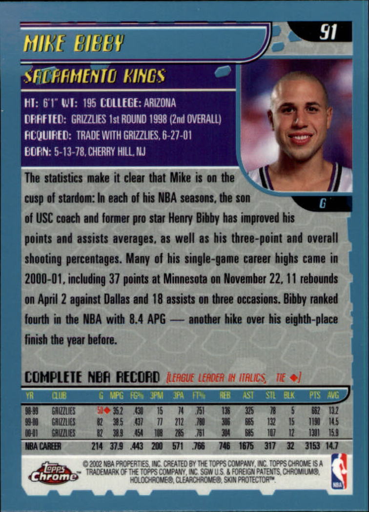 2001-02 Topps Chrome Basketball Card Pick - Picture 157 of 293