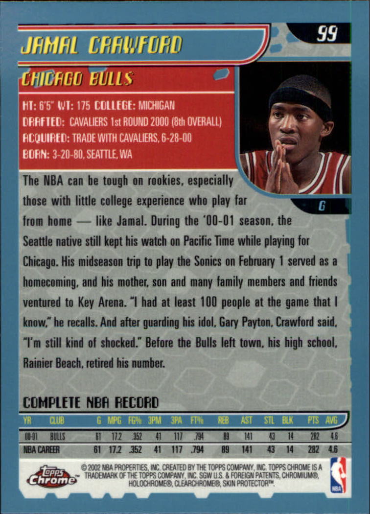 2001-02 Topps Chrome Basketball Card Pick - Picture 171 of 293