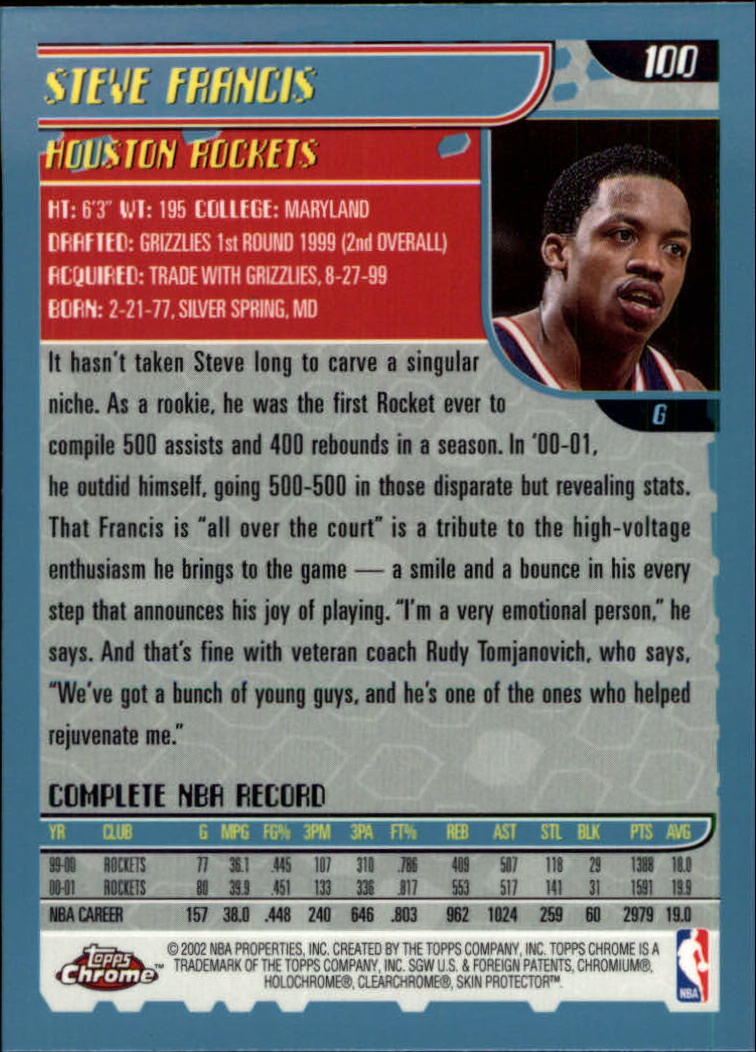 2001-02 Topps Chrome Basketball Card Pick - Picture 173 of 293