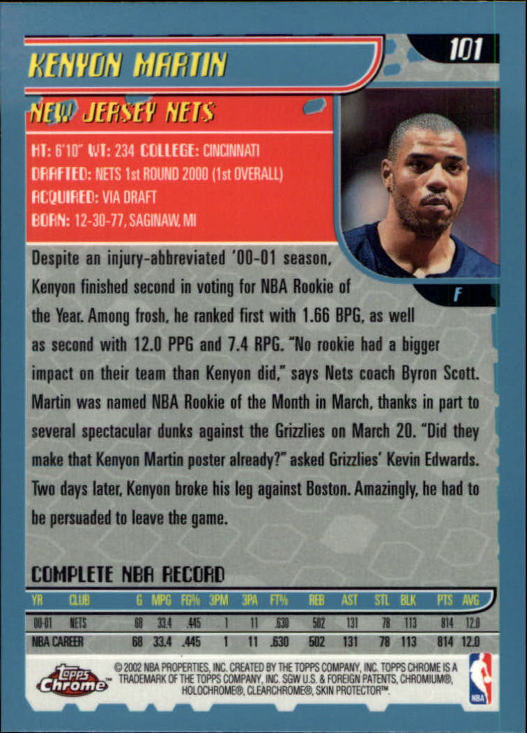2001-02 Topps Chrome Basketball Card Pick - Picture 175 of 293