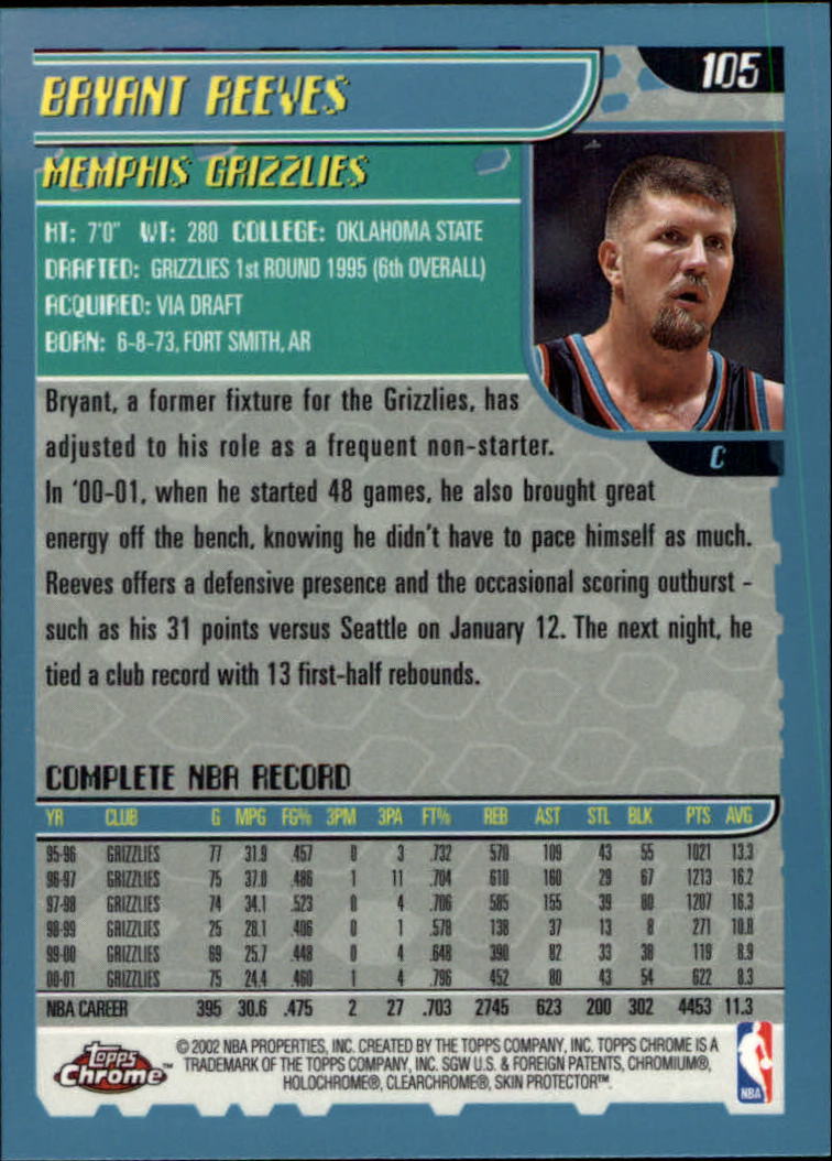 2001-02 Topps Chrome Basketball Card Pick - Picture 183 of 293