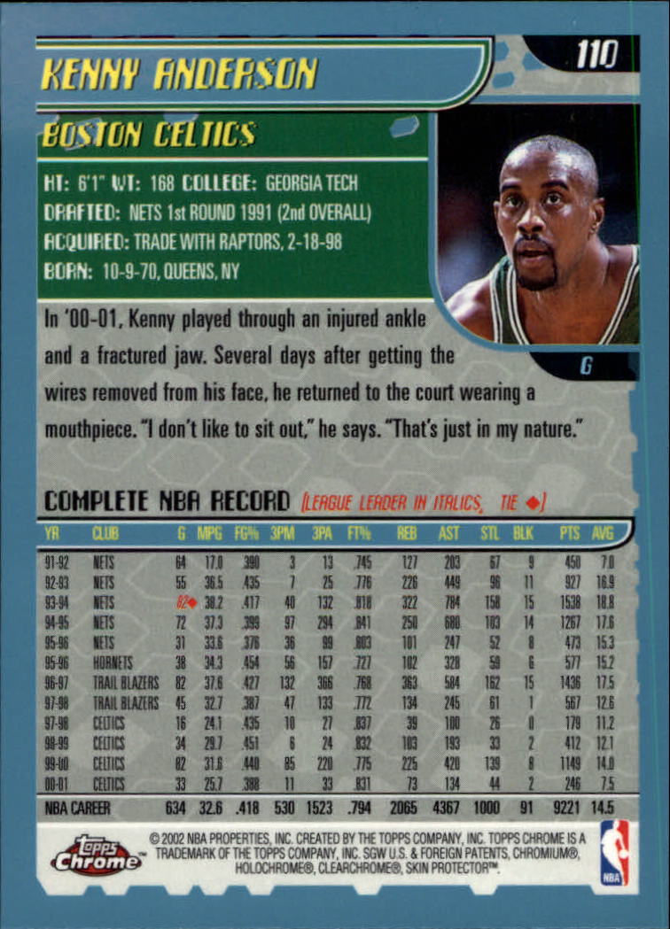 2001-02 Topps Chrome Basketball Card Pick - Picture 193 of 293