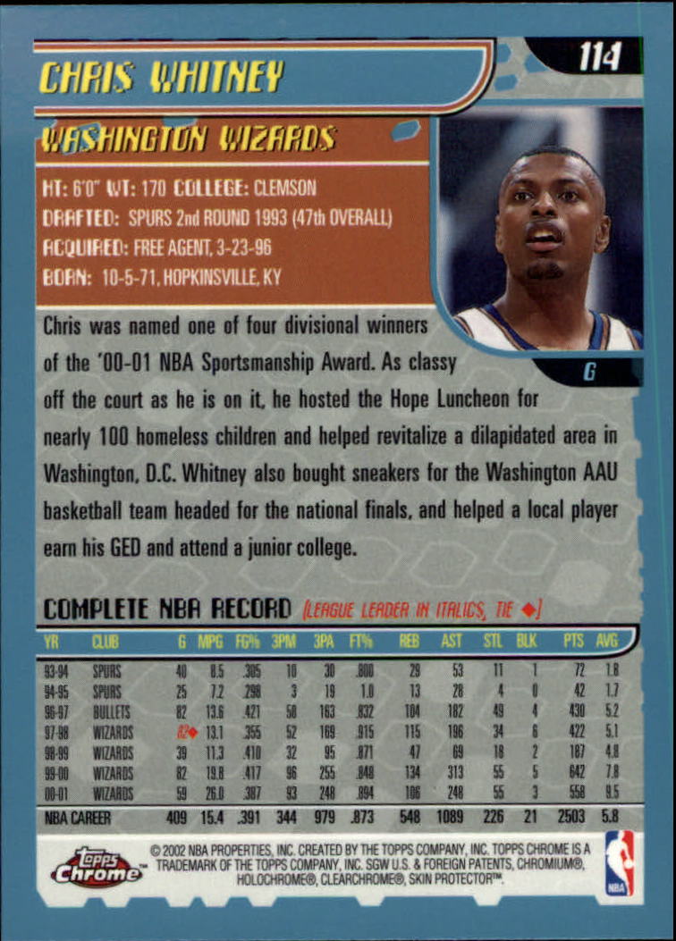 2001-02 Topps Chrome Basketball Card Pick - Picture 199 of 293