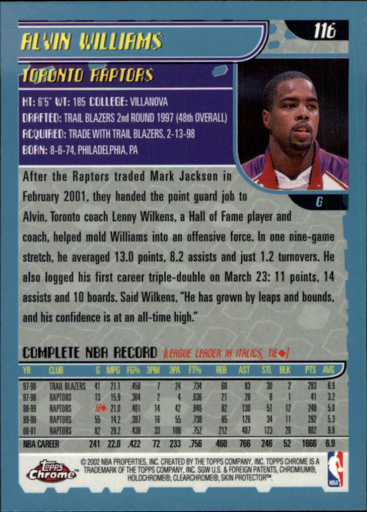 2001-02 Topps Chrome Basketball Card Pick - Picture 201 of 293
