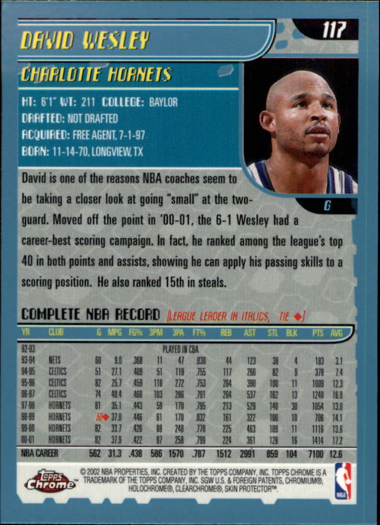 2001-02 Topps Chrome Basketball Card Pick - Picture 203 of 293