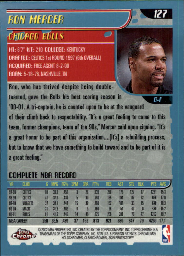 2001-02 Topps Chrome Basketball Card Pick - Picture 223 of 293