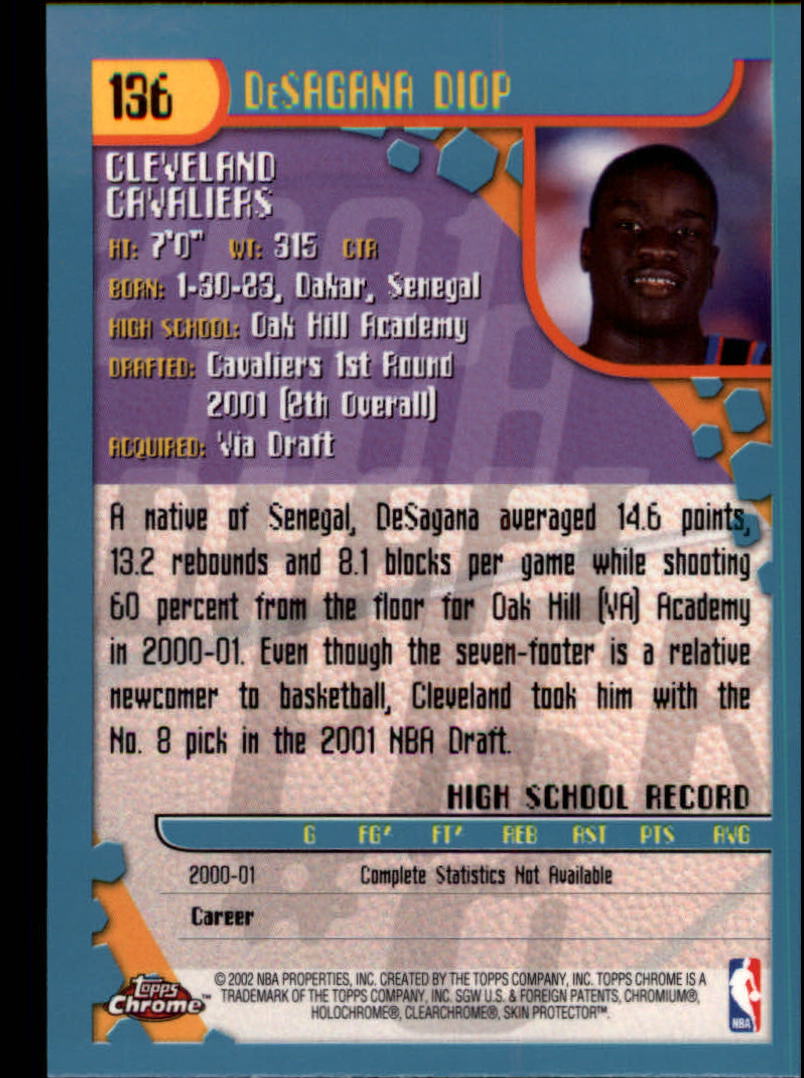 2001-02 Topps Chrome Basketball Card Pick - Picture 239 of 293