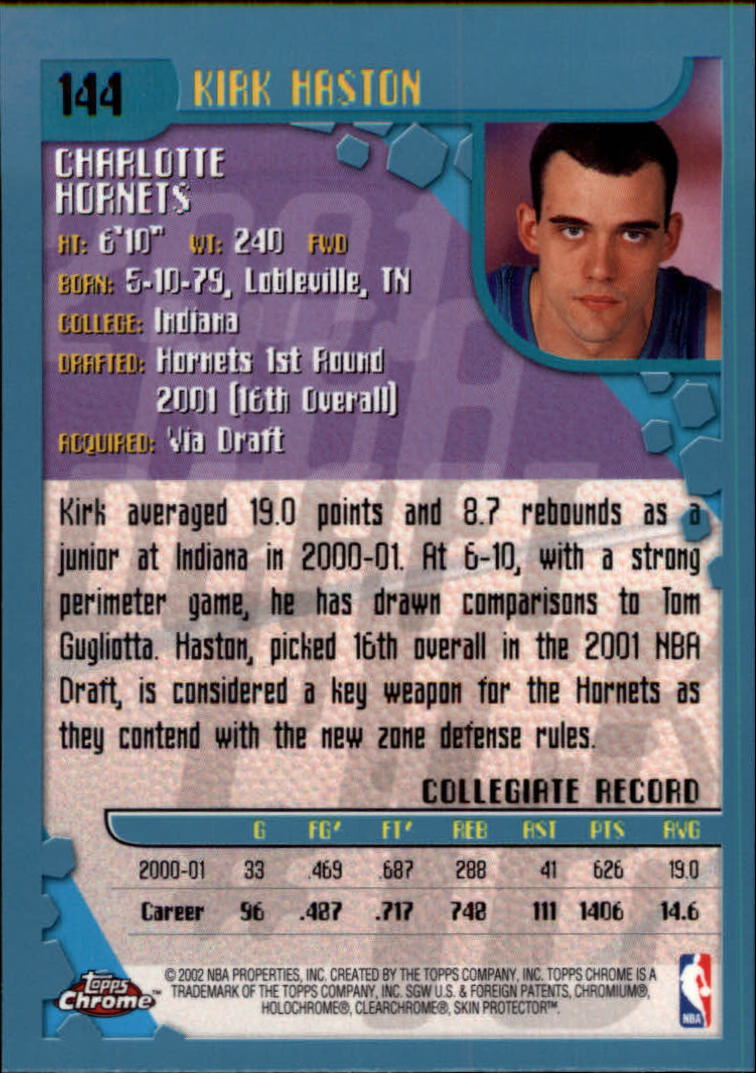 2001-02 Topps Chrome Basketball Card Pick - Picture 253 of 293