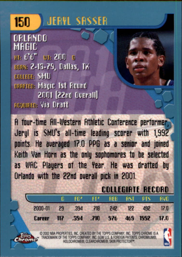 2001-02 Topps Chrome Basketball Card Pick - Picture 265 of 293