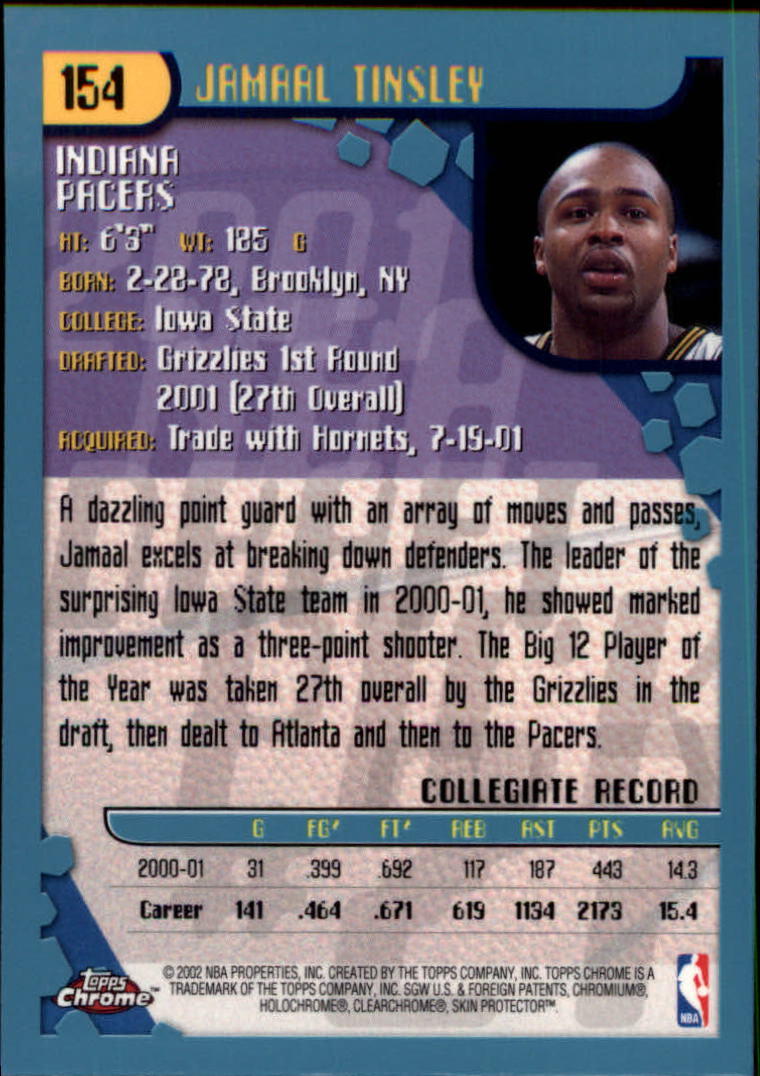 2001-02 Topps Chrome Basketball Card Pick - Picture 273 of 293