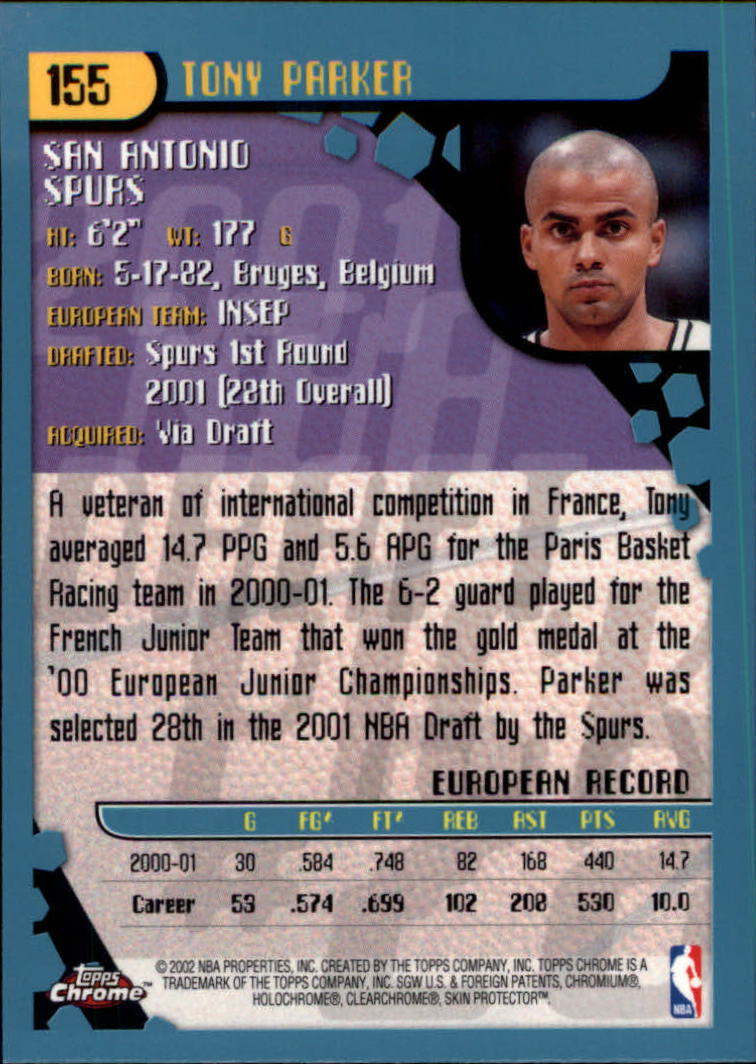 2001/2002 Topps Chrome Basketball Part 1 Main Set Cards - Picture 303 of 321