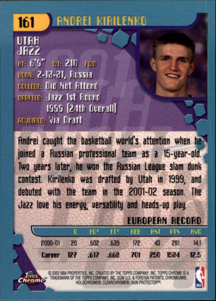 2001-02 Topps Chrome Basketball Card Pick - Picture 285 of 293