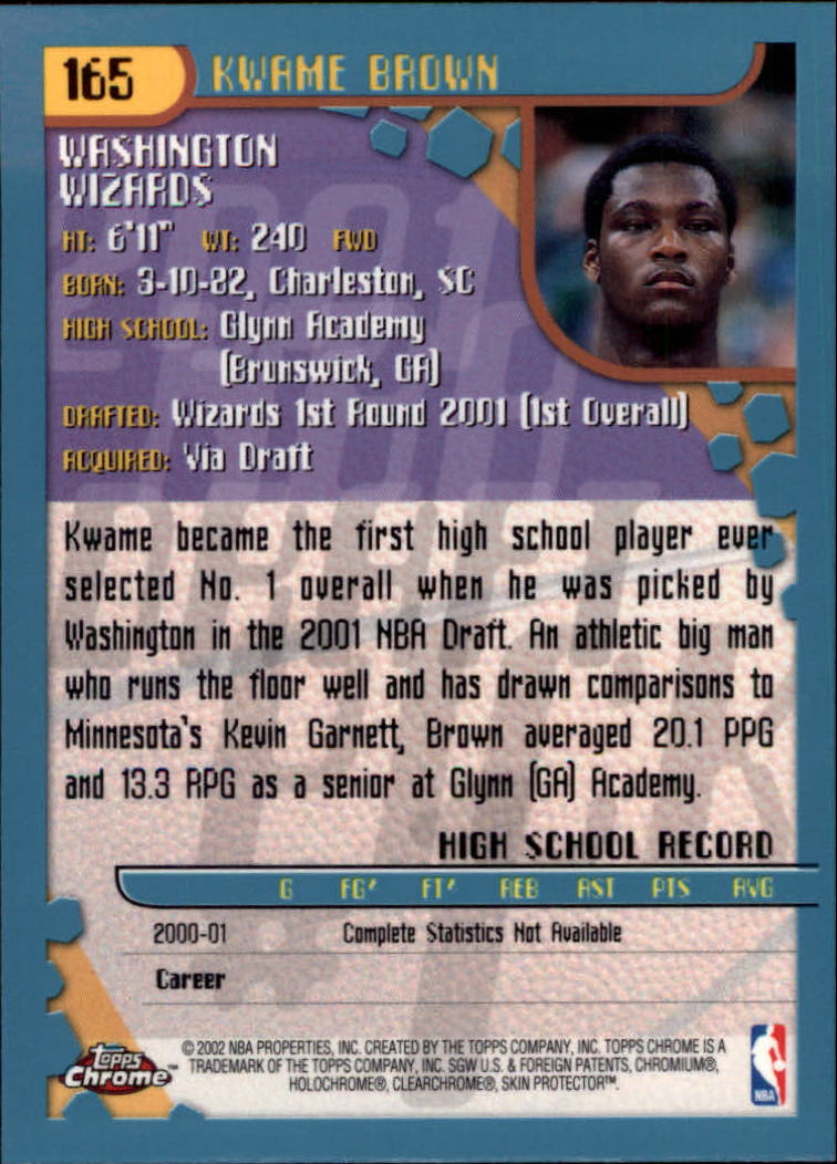 2001-02 Topps Chrome Basketball Card Pick - Picture 293 of 293