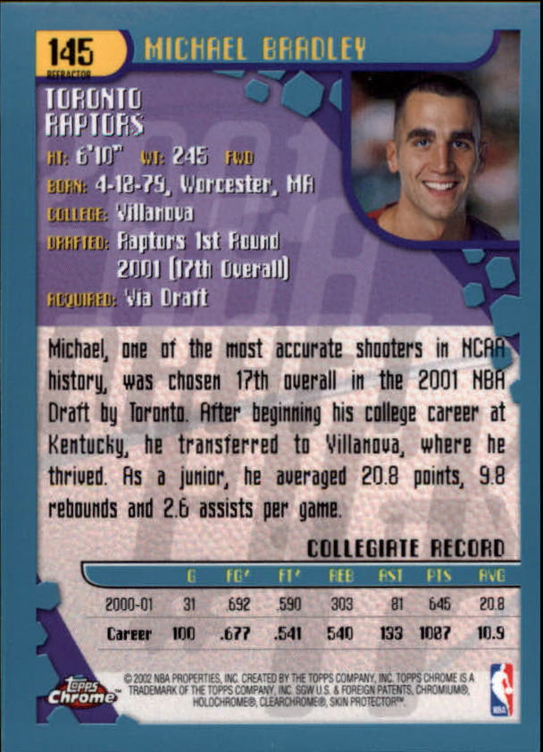 2001/2002 Topps Chrome Basketball Part 2 Parallel Refractors Cards - Bild 9 von 11