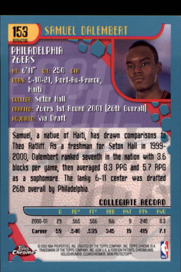 2001/2002 Topps Chrome Basketball Part 2 Parallel Refractors Cards - Bild 11 von 11