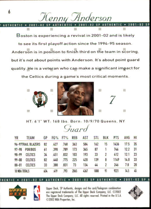 2001-02 SP Authentic Basketball Card Pick - Picture 13 of 224