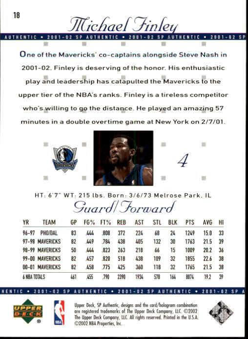 2001-02 SP Authentic Basketball Card Pick - Picture 35 of 224