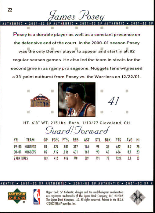 2001-02 SP Authentic Basketball Card Pick - Picture 43 of 224