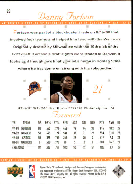 2001-02 SP Authentic Basketball Card Pick - Picture 55 of 224