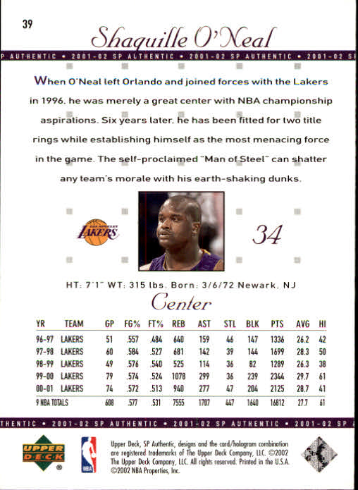 2001-02 SP Authentic Basketball Card Pick - Picture 77 of 224
