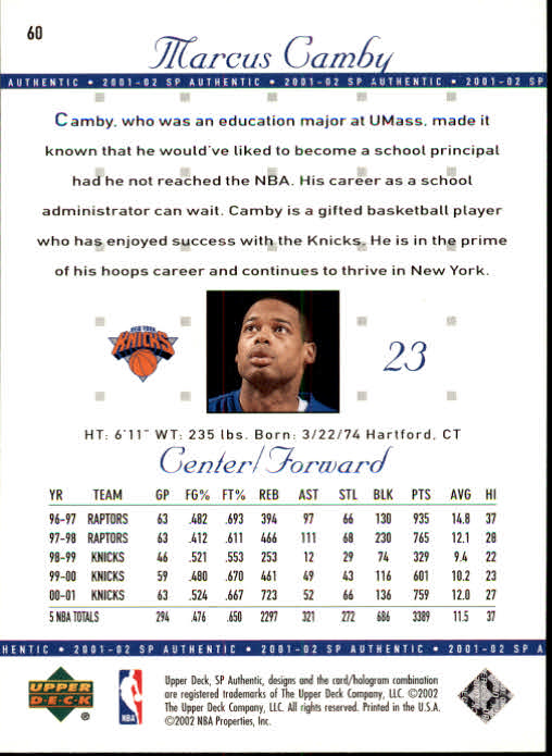 2001-02 SP Authentic Basketball Card Pick - Picture 119 of 224