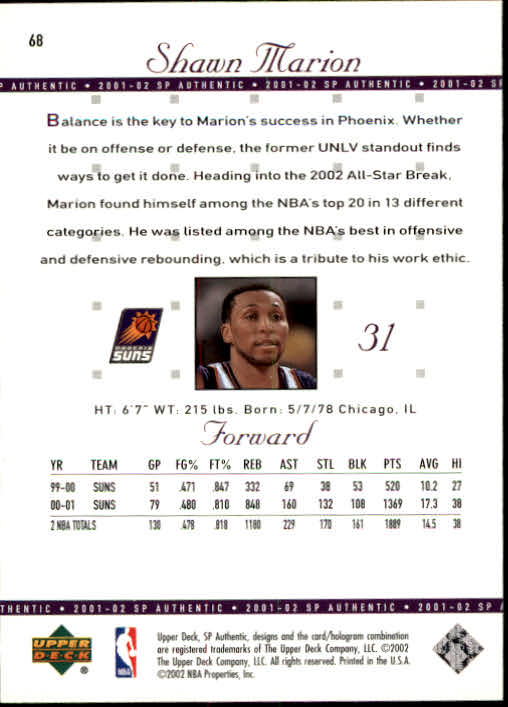 2001-02 SP Authentic Basketball Card Pick - Picture 135 of 224