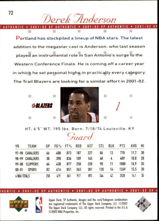 2001-02 SP Authentic Basketball Card Pick - Picture 143 of 224