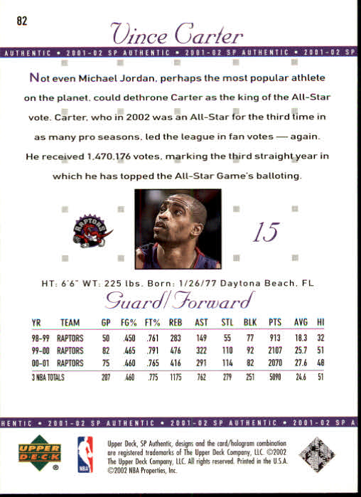 2001-02 SP Authentic Basketball Card Pick - Picture 163 of 224