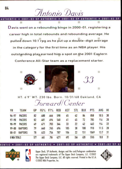 2001-02 SP Authentic Basketball Card Pick - Picture 167 of 224