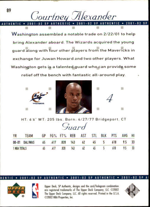 2001-02 SP Authentic Basketball Card Pick - Picture 177 of 224