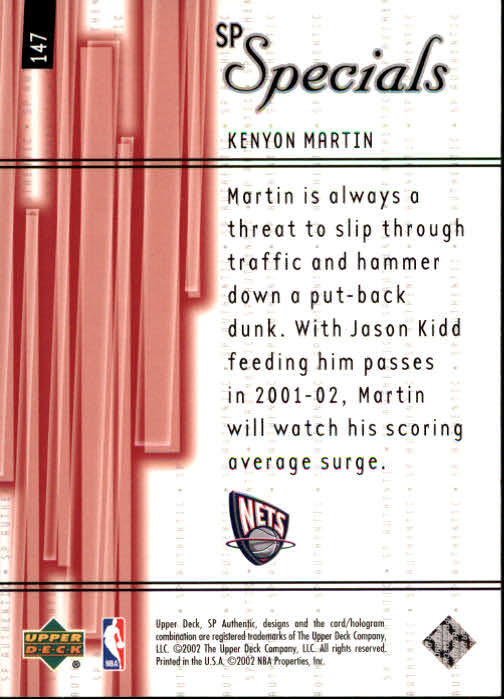 2001-02 SP Authentic Basketball Card Pick - Picture 202 of 224