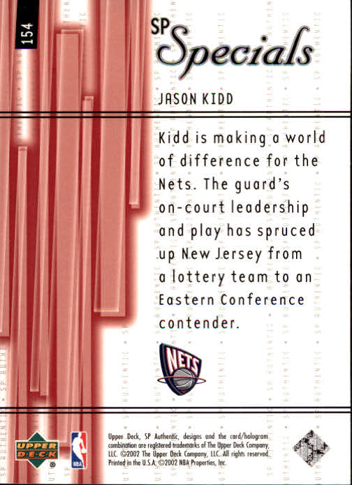 2001-02 SP Authentic Basketball Card Pick - Picture 214 of 224