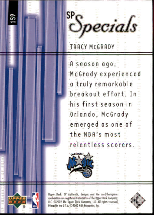 2001-02 SP Authentic Basketball Card Pick - Picture 222 of 224
