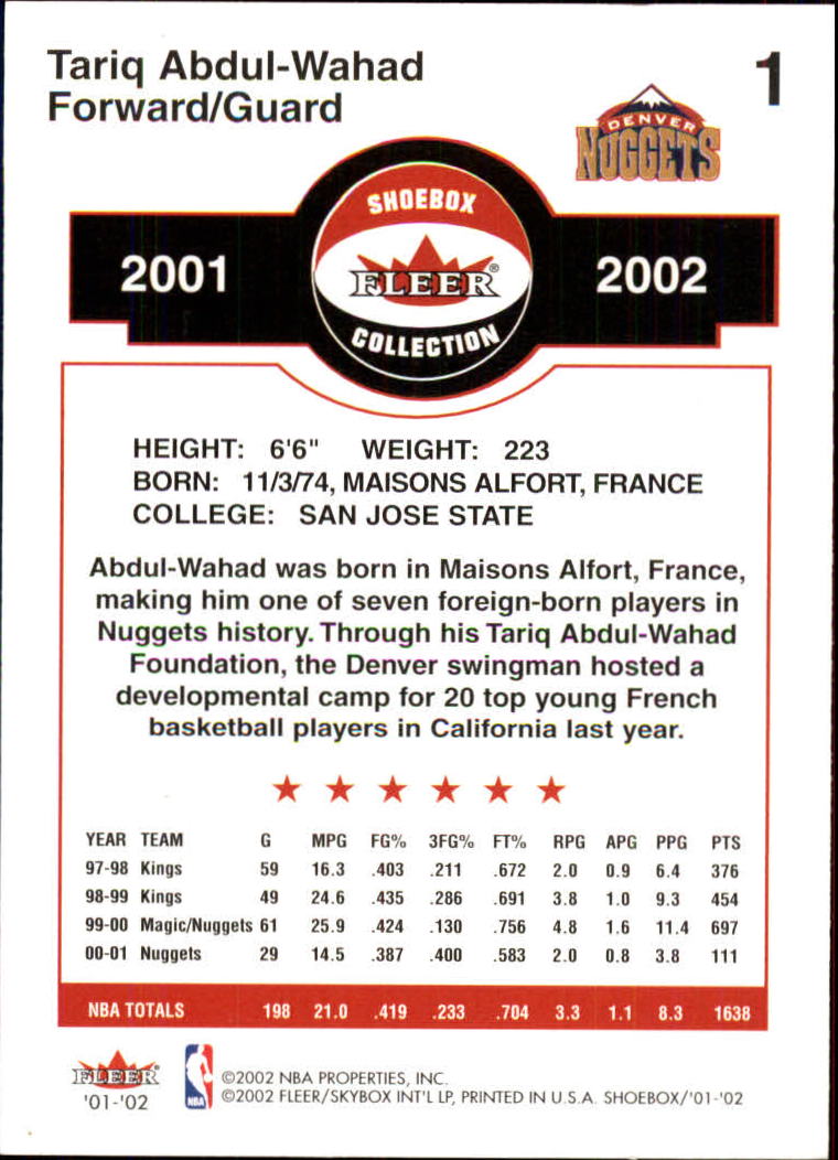 2001/2002 Fleer Shoebox Basketball - Picture 3 of 296