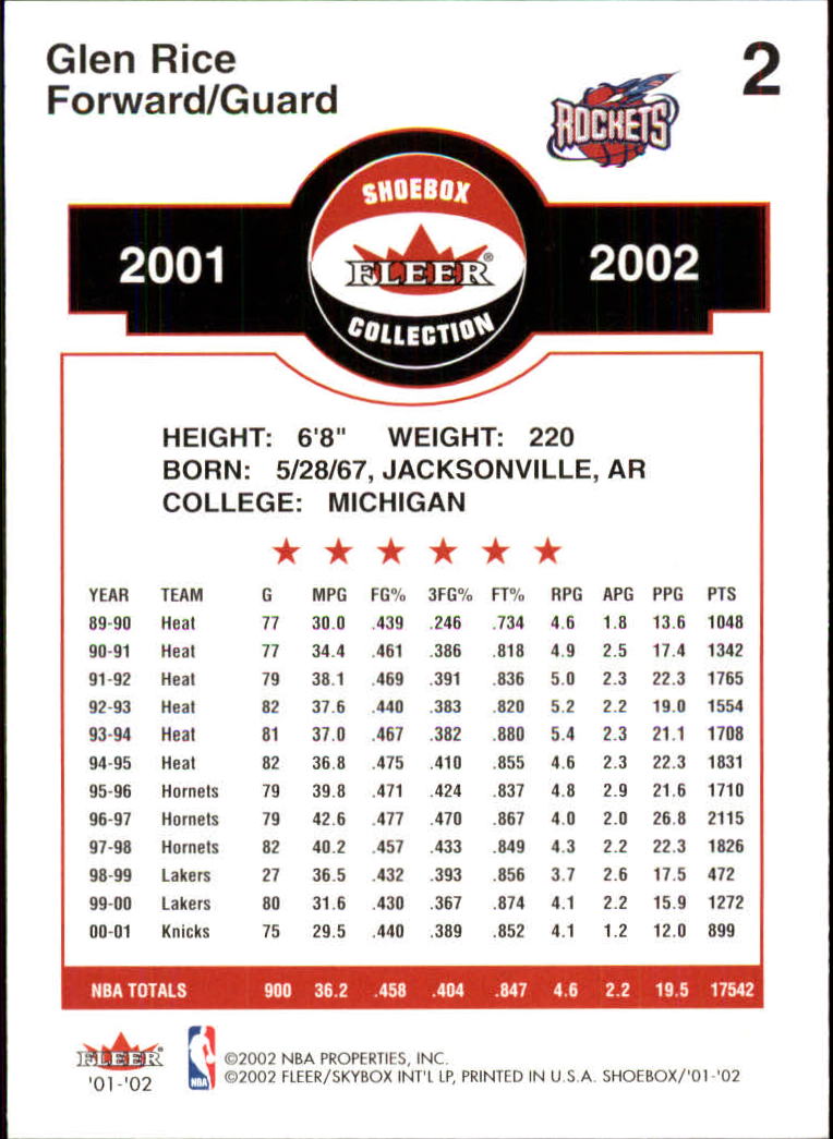 2001/2002 Fleer Shoebox Basketball - Picture 5 of 296