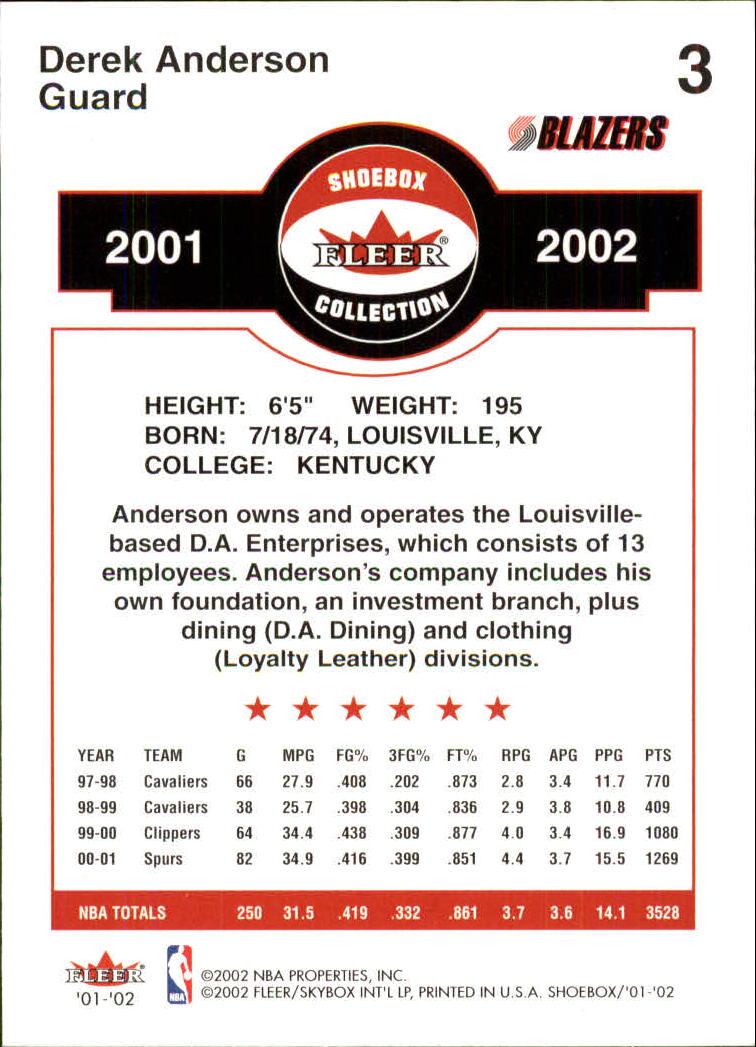 2001/2002 Fleer Shoebox Basketball - Picture 7 of 296