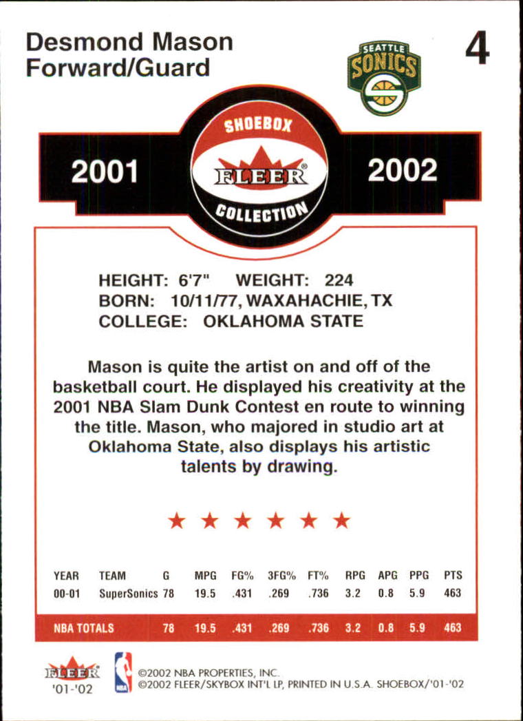 2001/2002 Fleer Shoebox Basketball - Picture 9 of 296